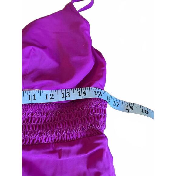 Stylish Purple One-Piece Swimsuit with Criss-Cross Back Large - Picture 2 of 5